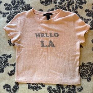 Forever 21 'HELLO LA' Pink Graphic Tee